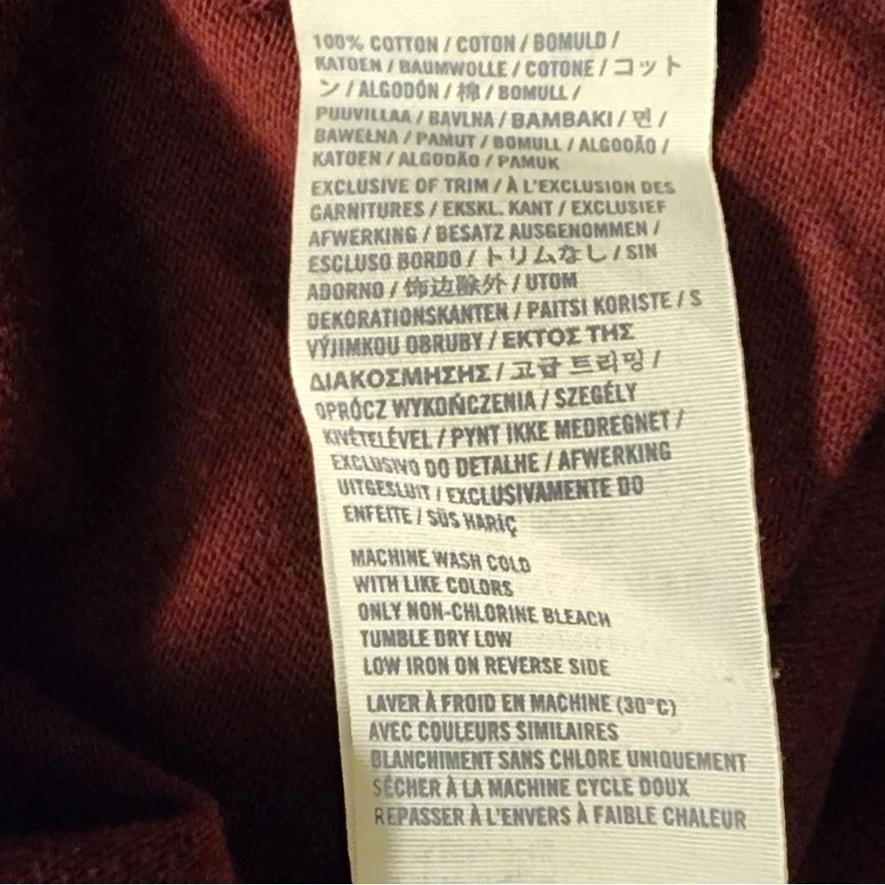 Abercrombie Muscle‎ Long Sleeve Tee Y2K Logo Burgundy Men XS Youth XL Women S